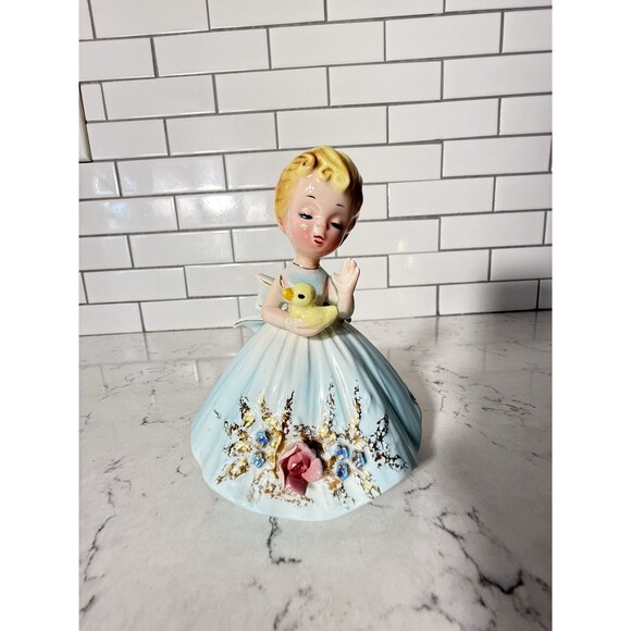 Josef Originals Farmer's Daughter Series Girl Holding Yellow Duck Vintage READ - Picture 2 of 6